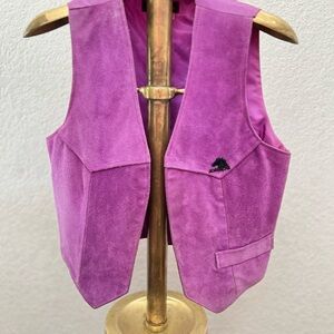Vintage Jordache Vibrant Purple Suede & Satin Vest